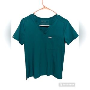 Figs Catarina One Pocket Scrub Top - Caribbean Blue - FREEx FIONlite material